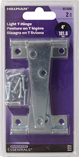 Hardware Essentials 851668 Light T-Hinges Zinc 4" -2 Pack #TOP1