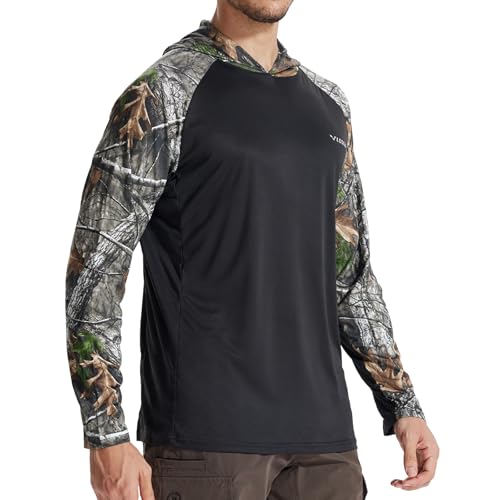 LOOGU Men's UPF 50+ Sun Protection Hoodie Shirt Long Sleeve Rash Guard SPF T-Shirts for Fishing Hiking