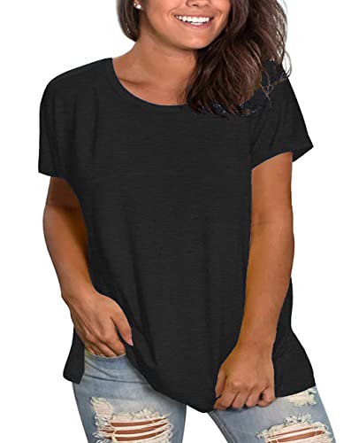 Plus Size Summer T Shirts Women Tops Short Sleeve Round Neck Casual Loose Fit Tee Tshirts Tunic3