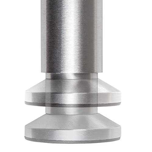 SOTECH Möbelfuß Terra Höhe 100 mm Edelstahloptik gebürstet Schrankbein höhenverstellbar bis max. 15 mm, belastbar bis 250 kg