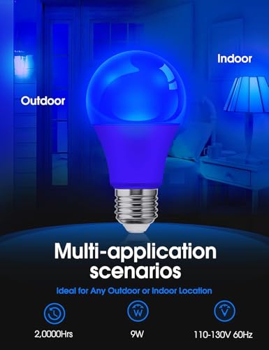 Image of L LOHAS LED Blue Light Bulbs, 9W (60W Equivalent) A19 E26 Base