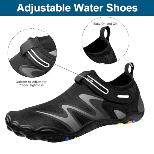 Frauen Männer Wasser Sport Schuhe Barfuß Strand Schwimmen Pool Schuhe Quick Dry Aqua Socken Anti-Rutsch Surf Tauchen Yoga Schuhe, Schwarz, 39