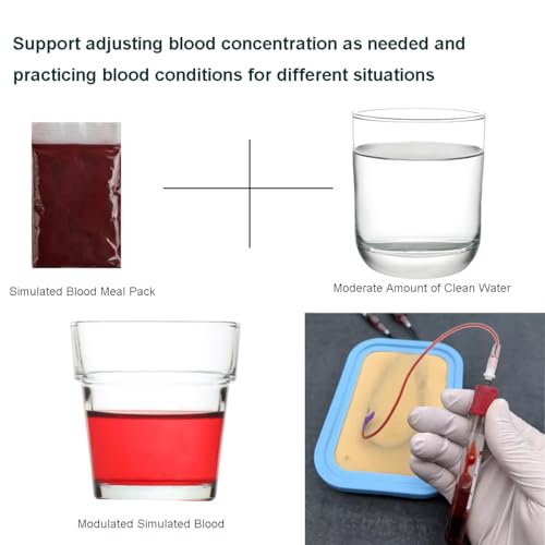 Image of Venipuncture Practice Pad Insertion Training Kit Practice Model Injection Pad,and Simulated Blood for Nursing Medical Students Educational USE Only