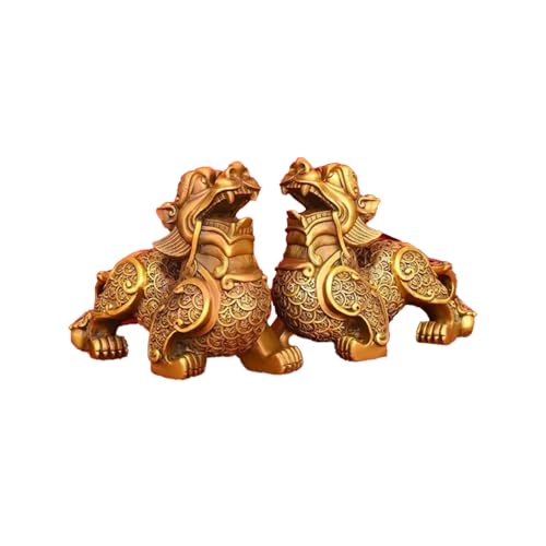 Figura de Qilin en latón para decoración de oficina y hogar