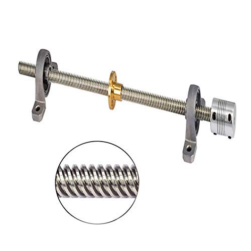 Lc Lictop LXMY0230 8Mm Diameter Rod 3D Printer 200Mm T8 Lead Screw Nut Set(Lead Screw+Copper Nut +Pillow Bearing Block+Coupler) thumb #1
