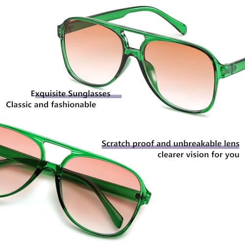 Image of FEISEDY Vintage Retro 70s Plastic Aviator Sunglasses Women Men Classic Large Squared Frame B2751