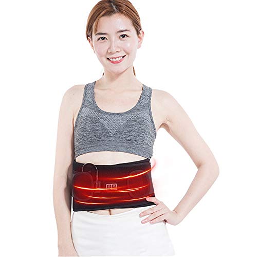 ZFF Masaje Soporte Lumbar Cinturón Fibra Carbon Calefacción Inferior Atrás Apoyo Dolor...