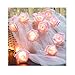 Produktbild LED Rosa Blume Lichterketten Batteriebetrieben für Hochzeit Home Party Geburtstag Festival Indoor Outdoor Dekorationen große Rose Blume Durchmesser 6 cm (6.6ft 20 LED, Pink)