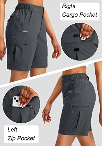 Viodia Women'S 7 Inch Hiking Cargo Shorts With Pockets Quick Dry Lightweight Shorts For Women Golf Casual Summer Shorts Steel Grey thumb #3