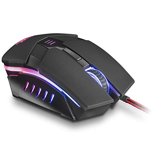 Mars Gaming MM116, Mouse Gaming Ergonomico, Ottico 3200DPI, LED, Ambidestro,Nero