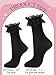 Fourluoo 6 Pairs Womens Ankle Socks Casual Ruffle Lace Socks Cute Breathable Thin Cool Frilly Stocking for Girls Women(5-9)