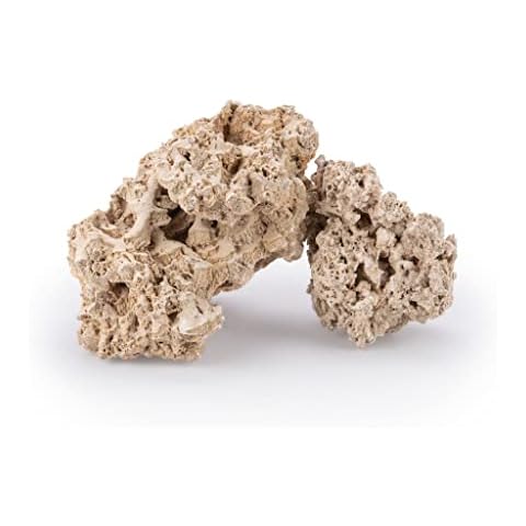 TM Aquatix Aquarium Rock Decoration Fish Tank Stone Ideal for Malawi Cichlid (1kg, Light Limestone) Cover