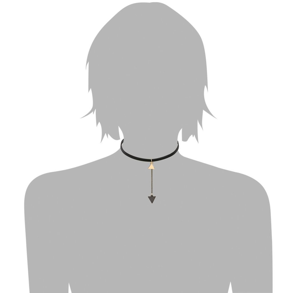 Bishlin choker, naszyjnik, trójkąt, aksamitna koronka, wąski choker