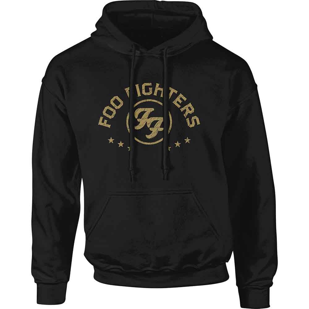 Rock Off Officially Licensed Products Men's Black Foo Fighters Arched Stars Official Unisex Hoodie Hooded Top (Small)