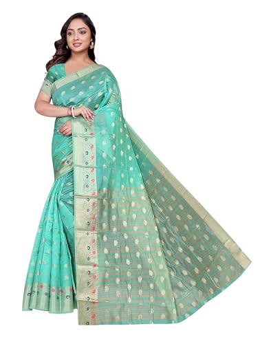 Image of Sarees for Women Wear Organza Silk Banarasi Sari Kanjivaram Pure Paithani Wedding Original Kanchipuram Pattu Sadi with Blouse Piece 2026 (KeriFlower)
