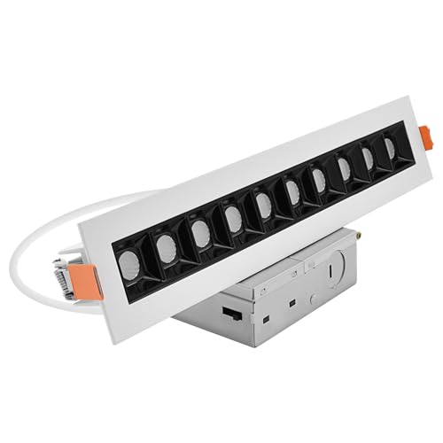 LUXRITE 10-Head Canless LED Recessed Linear Downlight, Architectural Multilight, 5CCT