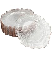 25 Pcs Flower Shaped Decorative Charger Plates, 12.6inch Plastic Table Charger Plates with Flower...