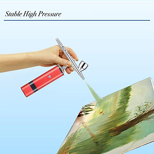 Image of Portable handhold Cordless Airbrush kit with Compressor auto Stop use Compatible with Many Different Airbrush pens for Multipurpose Spray