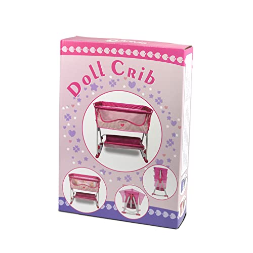 Anivia Doll Bed Furniture 2 Function Toy, Doll Bed and Doll Swings Together for 18 inches Baby Dolls, Baby Doll Crib with Bottom (DP601PINK) - Thumbnail 7