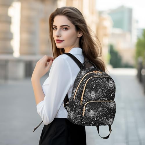 Image of Bat Halloween Mini Backpack Fashion Backpack Purse for Women,Handbag Shoulder Bag Casual Daypack, Ladies Gift for College Work (M)