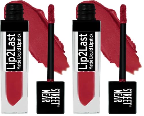 Image of Street Wear Lip2Last Matte Liquid Lipstick Vacay Red (Pack of 2)