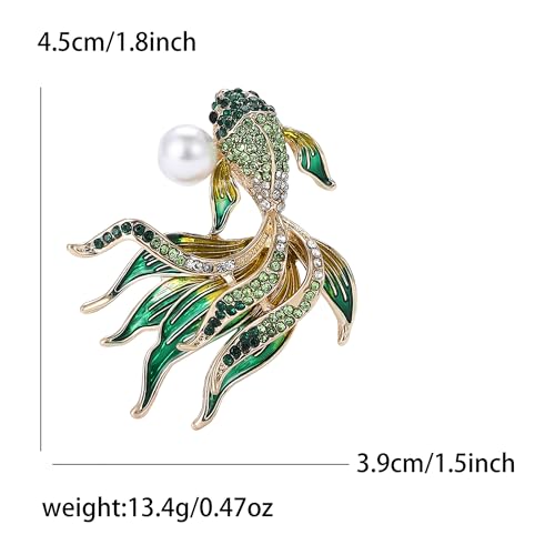 Image of Rhinestone Goldfish Brooches and Pins for Women Fashion Accessories Clothing Pins