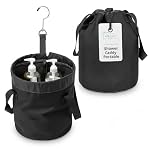 Quick Dry Mesh Shower Caddy for College Dorms – Lightweight Shower Caddy Mesh with Drawstring Top, Breathable Mesh Bottom, and Multiple Pockets with Zippers for Cruise Essentials for Shower (Black)