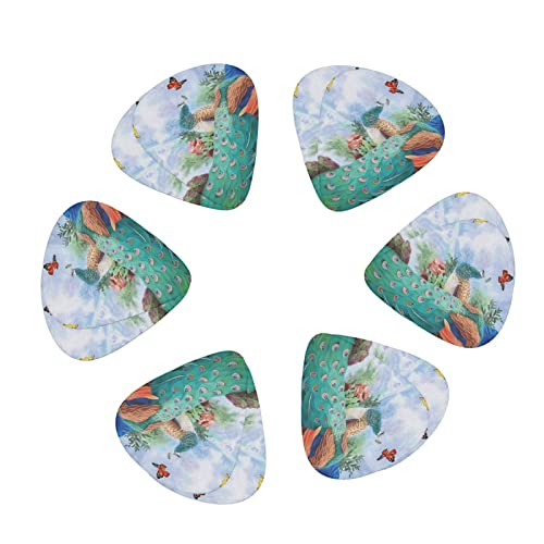 Lot de 12 médiators pour guitare électrique et acoustique Motif paon avec papillon - Les Beatles, Paul McCartney, John Lennon, RIngo Starr, George Harrison Lot de 12 médiators pour guitare électrique et acoustique Motif paon avec papillon – Image 3