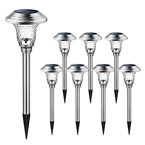 Gigalumi 6998 8 Pack Solar Pathway Lights, Solar Garden Lights Outdoor Warm White, Waterproof Led Path Lights For Yard, Patio, Landscape, Walkway thumb #7