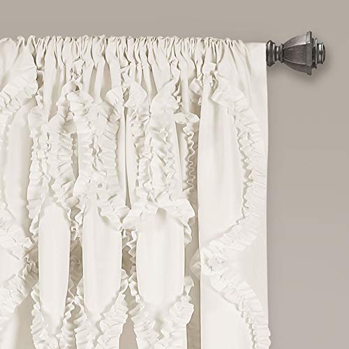 Lush Decor Avon Window Curtain Ivory Panel for Living Dining Room, Bedroom (Single), 54" W x 63" L, White - Image 2