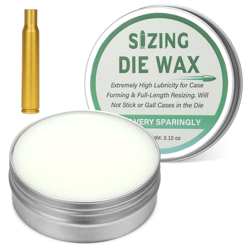 Heigble 1 Pack Sizing Die Wax 2 Ounce Case Lube Wax for Reloading Ease of Application and Cleanup for Case Forming and Resizing (White)