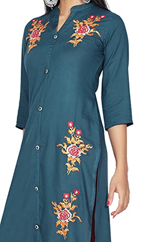 Image of Mehsoos Women's Rayon Embroidered Straight Kurta /Ethnic wear /Tradtional Wear Beautifull Color and Size (KKUT002