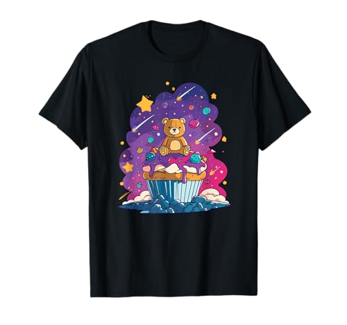 Teddy Bear Cosmic Cupcake Starry Delight T-Shirt