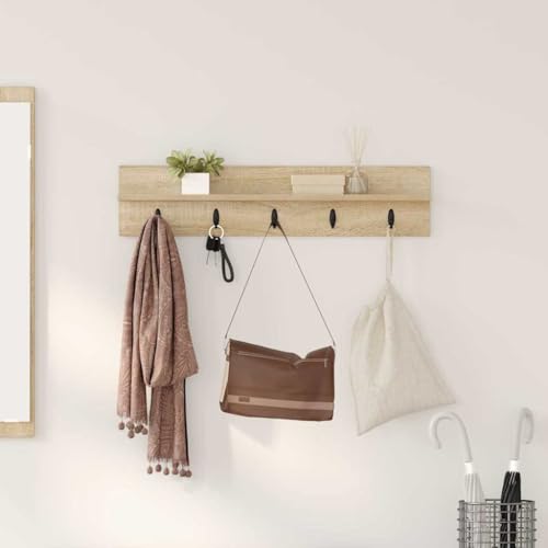 Générique Porte-Manteau Mural avec étagère Chêne Sonoma 80 x 10.5 x 18 cm,Meubles, Étagères, Étagères murales & corniches,874397
