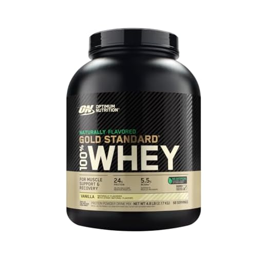 Optimum Nutrition Gold Standard 100% Whey Naturally Flavored Protein Powder 4.8 (Packaging May Vary), Vanilla, 76.8 Ounce