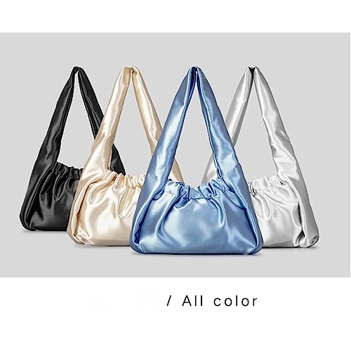 Bolso plegado para mujer estilo nube, negro, talla única miniatura 2