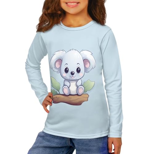 Image of Girls Long Sleeve Shirt with Cute Graphic Casual Pullover Tops 3-16Y