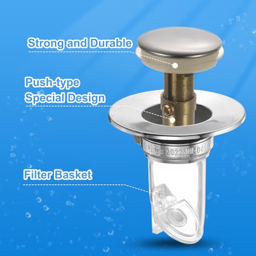 Tapón para lavabo de baño con anillo de sello y filtro ABS miniatura 3