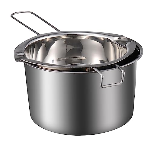 Unomor Cooking Convenience Double Boiler Pot Stainless Steel for Melting Chocolate Wax Cheese Easy to Cle