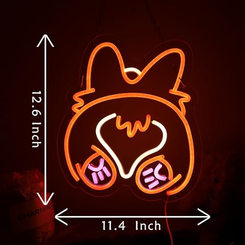 Image of Cute Corgi Neon Sign USB Powered for Wall Decor, Corgi Dog Neon Sign Dimmable LED Neon Light Sign for Bedroom Home Decor Birthday Gift for Corgi Lover