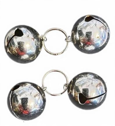 Silver Knight 2 Pairs of Loud Steel Extra Large 20mm Bells for Collars Keys Bags Luggage Pets Phones Lap Tops Security Cats Dogs Bird Cage Purse Wallet