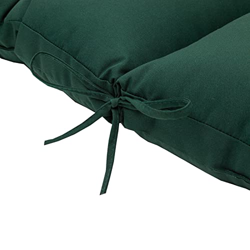 Qilloway Indoor Outdoor Seat Back Chair Pads Tufted Cushion, Spring/Summer Seasonal Replacement Cushions. (Mallard/Forest Green) #TOP3