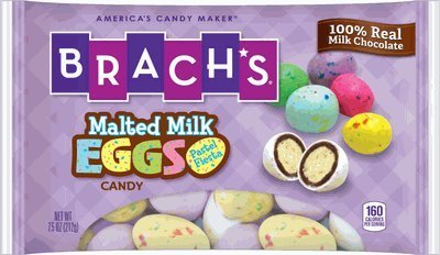 Brach's Malted Milk Eggs Candy Pastel Fiesta 100 % Real Milk Chocolate 7.5 Oz (Pack Of 2)