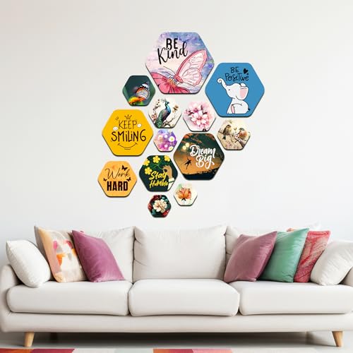 Image of Decor Smart Motivational Wooden Wall Art | Living Room Decoration | Positive Quotes Accent | Home Decor Decorative Artwork | Inspiring Butterfly Wall Hanging | Floral Nature Sticker Panel (WPS 214)