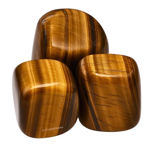 Image of Certified Tiger Eye Crystal Healing Tumbled Stone, Natural Polished Crystals for DIY Crafts, Manifestation, Meditation, Pooja Feng Shui and Reiki Healing (30 Gram)