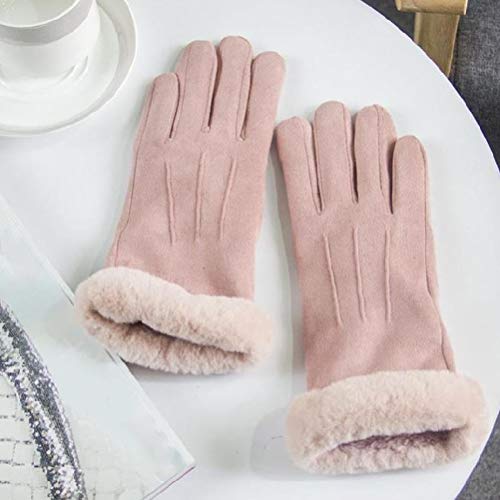 BRFDC des Gants Gants Tactiles Fluff Occasionnels Femme Hiver Au Chaud Poignet (Color : Pink) Cover