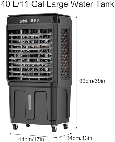 Portable Swamp Cooler, 3 Fan Speeds, 4 Ice Boxes, 12H Timer & Remote Control, 120° Oscillation, 650 Sq Ft Coverage – Perfect for Large Rooms & Outdoor Use