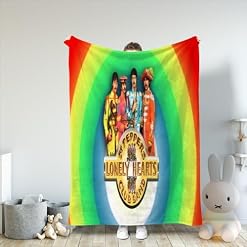 AMNOOL The Beatles Couvertures à imprimé 3D en flanelle moelleuse et confortable pour toutes les saisons, adaptée aux enfants et aux adultes 180 x 200 cm - Les Beatles, Paul McCartney, John Lennon, RIngo Starr, George Harrison