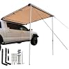 DANCHEL OUTDOOR Vehicle Awning Overland Camping, UPF50+ Roof Rack Car Awning Waterproof Truck Canopy Tarp Shelter, Khaki 6.5x8.2ft