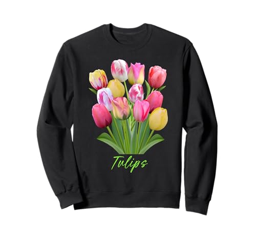 Bouquet de tulipes roses, blanches et jaunes Sweatshirt